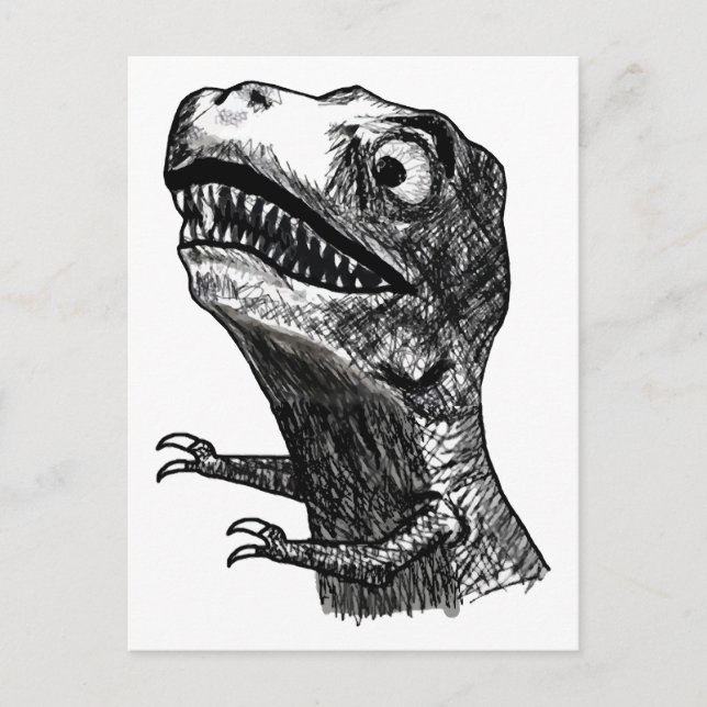 Meme de la rabia T-Rex - postal (Anverso)