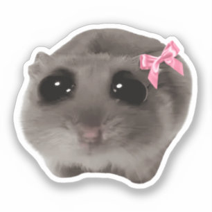 Meme del pegatina Coquette Sad Hamster