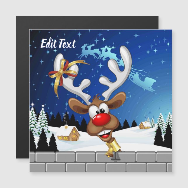 Meme Divertido de Navidad de Reno Mirando (Anverso/Reverso)
