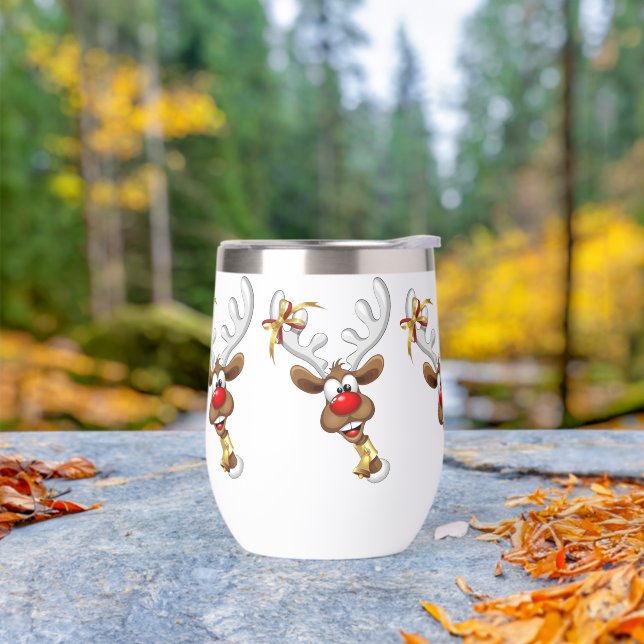 Meme Divertido de Navidad de Reno Mirando (Exterior)