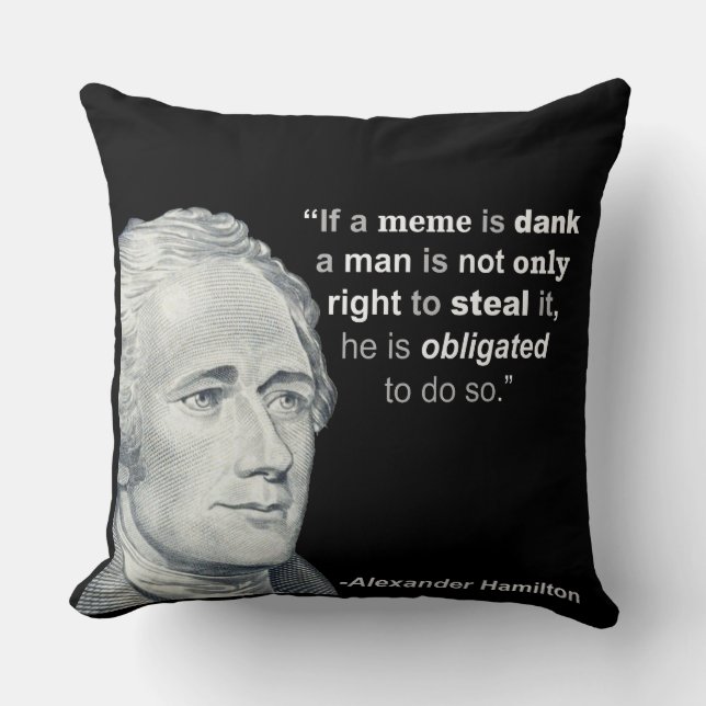 Meme húmedo de Alexander Hamilton - almohada (Anverso)