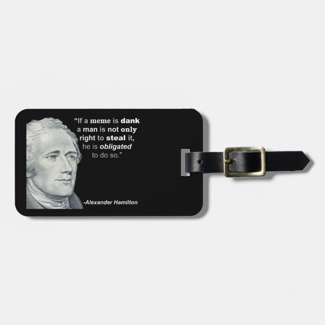 Meme húmedo de Alexander Hamilton - etiqueta del (Frente Horizontal)