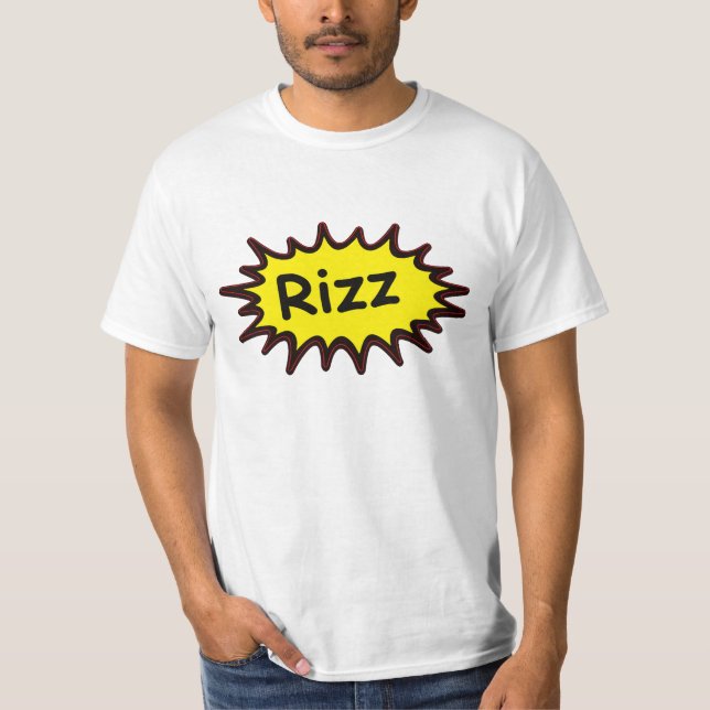 Meme Tee con humor blanco para camisetas ‘Rizz’ (Anverso)