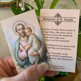 Memorare Oración San José y Jesucristo Tarjeta Sag