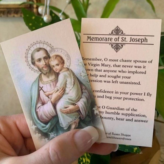 Memorare Oración San José y Jesucristo Tarjeta Sag (Subido por el creador)