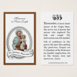 Memorare Oración San José y Jesucristo Tarjeta Sag