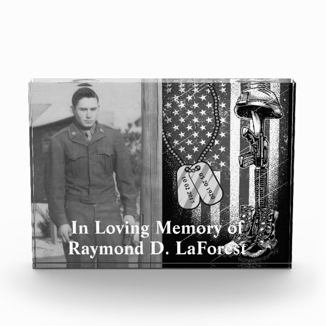 Memoria de amor de soldado del bloque de fotos (Anverso)