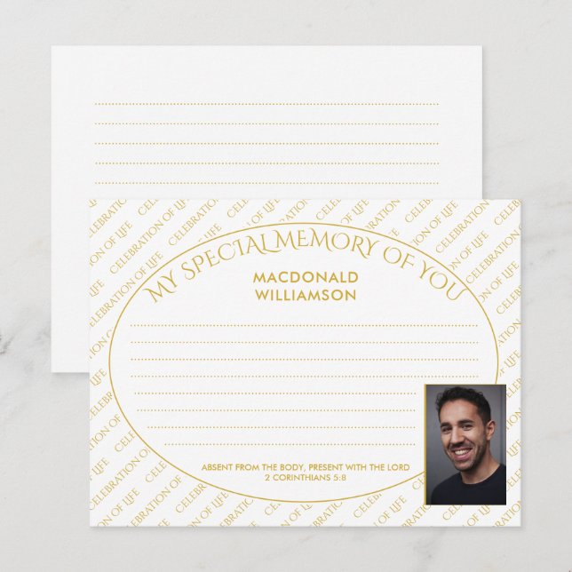 MEMORIA DE COMPARTIR ESPECIALMENTE SU Tarjeta de F (Anverso / Reverso)