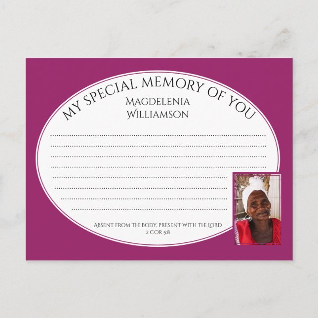 MEMORIA ESPECIAL DE USTED Tarjeta de memoria para  (Anverso)