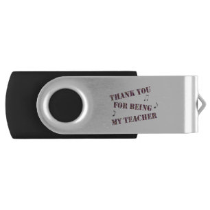 Memoria USB Apreciación útil del profesor Gracias Notas musica