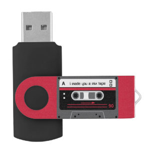 Memoria USB Cinta de mezcla de cassette antigua Skool rojo y n