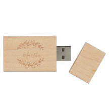 Elegantes hojas y nombre personalizado