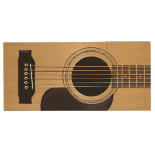 Memoria USB De Madera Personalizado de guitarra acústica