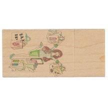 USB de madera de coser