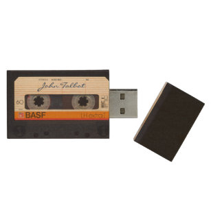 Memoria USB De Madera Vintage Retro Fashioned 80s Cinta de audio mixtape