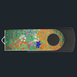 Memoria USB Gustav Klimt Flower Garden<br><div class="desc">Flash Drive con el jardín de flores de pintura al óleo de Gustav Klimt (1906). Un bonito jardín de flores moradas,  rojas,  blancas,  azules y naranjas. Un gran regalo para los amantes del arte Art Nouveau y austriaco.</div>