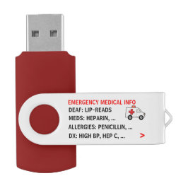 Memoria USB Información médica de emergencia móvil (personaliz