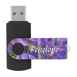 Memoria USB Las Flores Púrpura Impresionantes Añaden Su Nombre