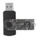 Memoria USB Mármol Blanco Y Gris Oscuro Monogramado (Abierto)