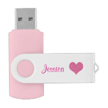 Nombre femenino personalizado corazón rosado lindo