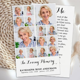 Memorial 14 Tarjetas de plegarias funerales de Col