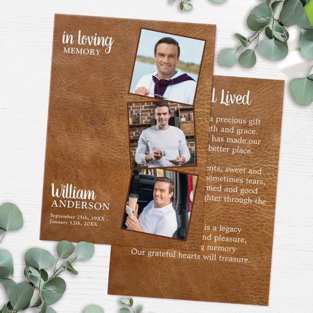 Memorial 3 Cartas de plegarias funerarias de cuero (Subido por el creador)