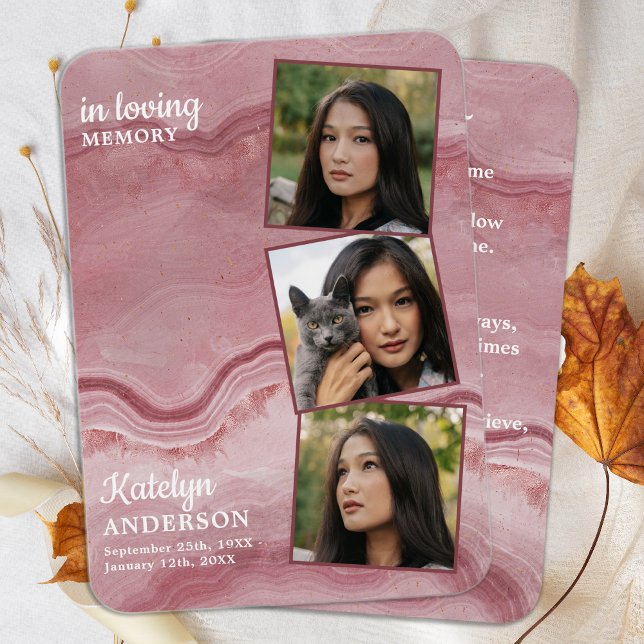 Memorial 3 Foto Funeral Tarjeta de plegaria Rosa R (Subido por el creador)