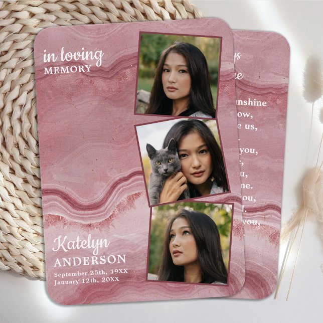 Memorial 3 Foto Tarjeta de Oración Funeral de Márm (Subido por el creador)