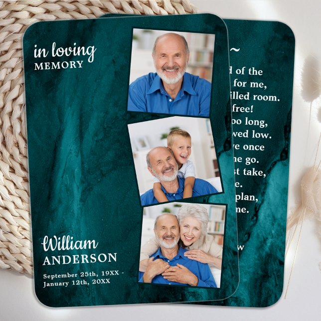 Memorial 3 Foto Tarjeta de oración Funeral Mármol  (Subido por el creador)