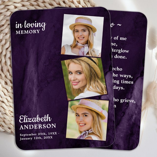 Memorial 3 Foto Tarjeta de oración funeraria Mármo (Subido por el creador)