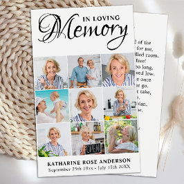 Memorial 9 Tarjetas de Collage de fotos para la or