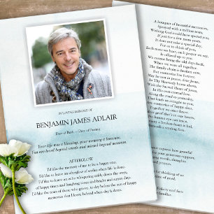 Memorial Blue Sympathy Funeral Gracias Tarjeta