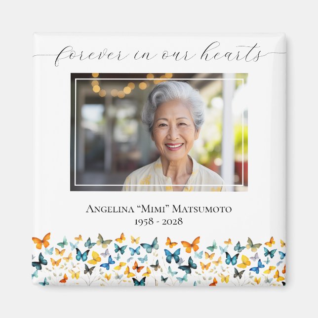 Memorial de la mariposa, imán fotográfico Keepsake (Frente)
