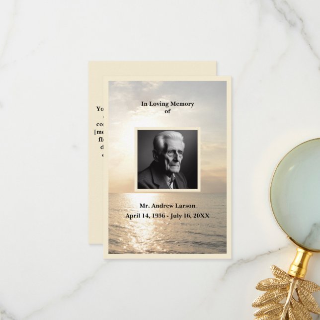 Memorial del funeral del océano desde la tarjeta d (Anverso/Reverso In Situ)