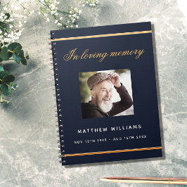 Memorial del libro de invitados foto de oro azul d