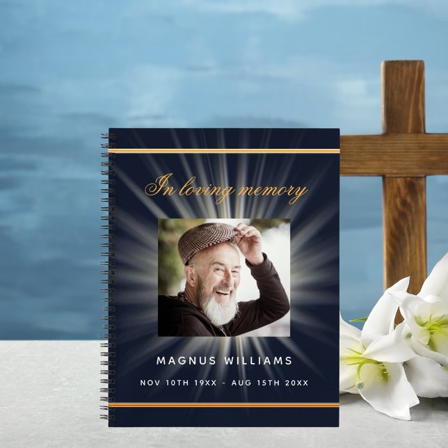 Memorial del libro de invitados foto de oro azul d (Subido por el creador)