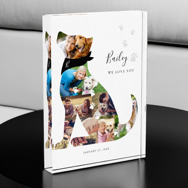 Memorial del Mascota del Collage de fotos del perr (Loving Memory Dog Photo Collage Pet Memorial)