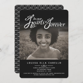 Memorial en corazones foto funeral invitaciones ne