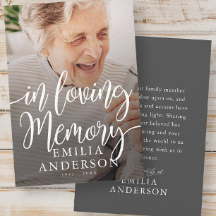 Memorial en memoria de amor moderno tarjeta de fot