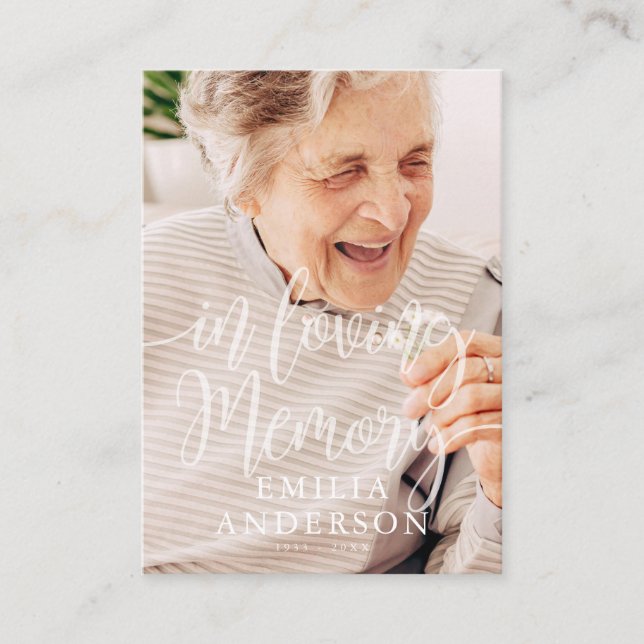 Memorial en memoria de amor moderno tarjeta de fot (Anverso)