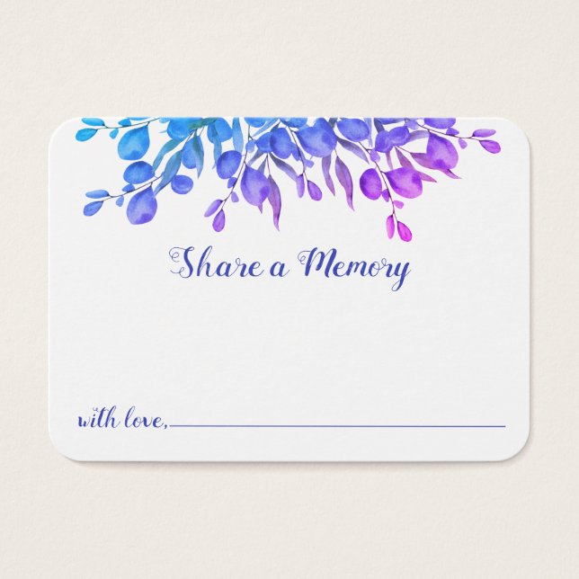 Memorial Foliage Botánico Compartir Tarjeta De Mem (Frente)