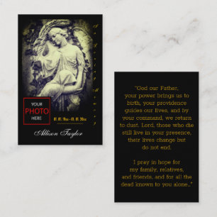 Memorial, foto tarjeta de oración funeraria con Án