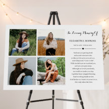 Memorial funeral de 4 Collages de fotos