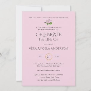 Memorial funeral INVITE Celebración de la Vida