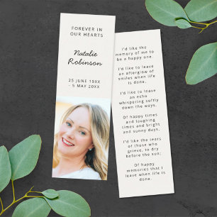Memorial funeral moderno Poema Mini Tarjeta de Mar