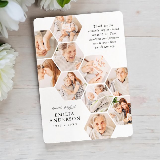 Memorial Funeral Moderno Simple 10 Fotos Tarjeta (Subido por el creador)