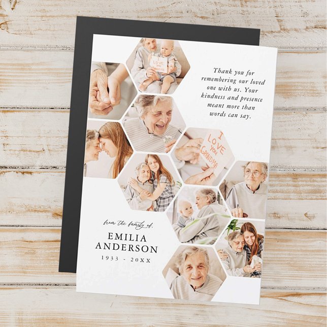 Memorial Funeral Moderno Simple 10 Fotos Tarjeta (Subido por el creador)