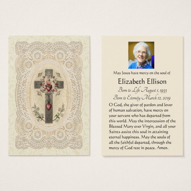 Memorial funerario cruzado religioso - (Anverso y reverso)