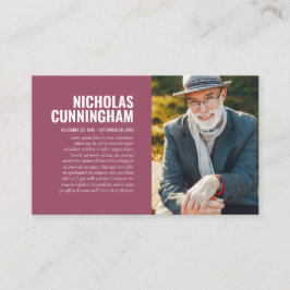 Memorial funerario en tarjeta de fotos de memoria 