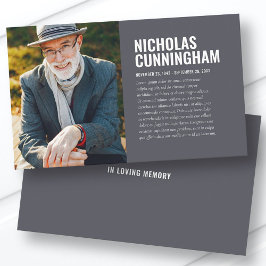 Memorial funerario en tarjeta de fotos de memoria 